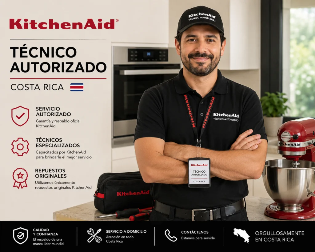 Técnico KitchenAid realizando mantenimiento preventivo en Guayaquil