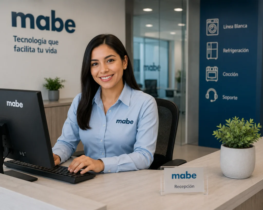 Técnico autorizado Mabe documentando una reparación en Guayaquil