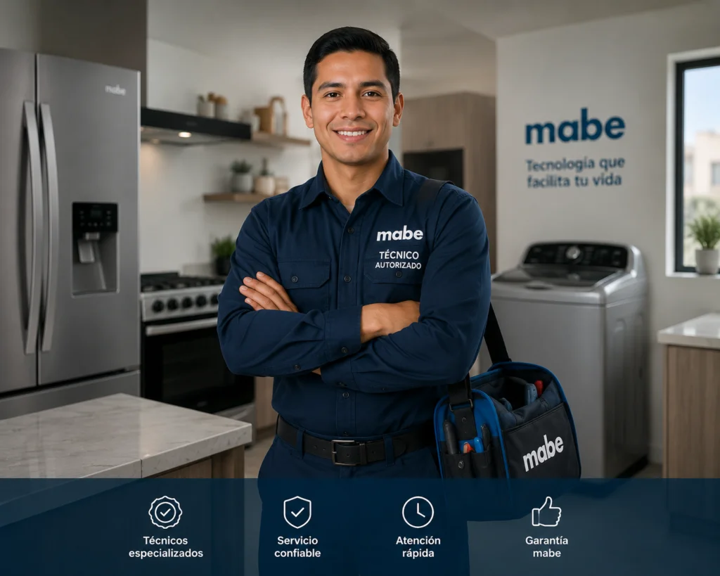 Técnico Mabe realizando mantenimiento preventivo en Guayaquil